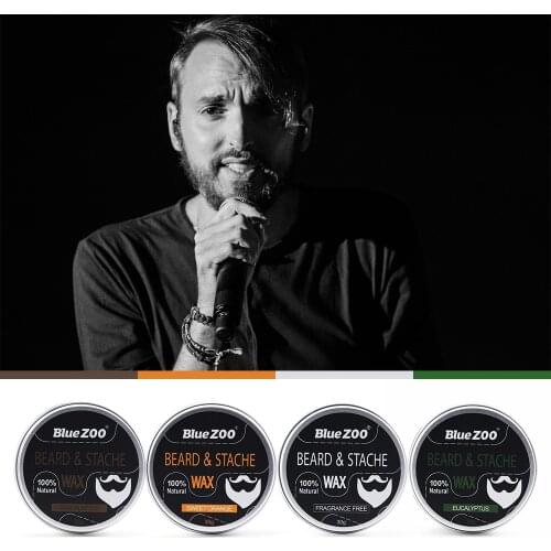 1pc Mens Facial Beard Wax Beard Care Cream Tasteless Sandalwood Orange Eucalyptus 4 Flavors Beard Growth Care Cream TSLM2