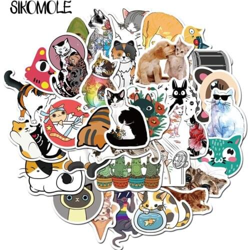 50PCS Cartoon Style Cute Pet Cat Sticker For DIY Luggage Laptop Skateboard Motorcycle Bicycle Decal Stickers Pegatina F4