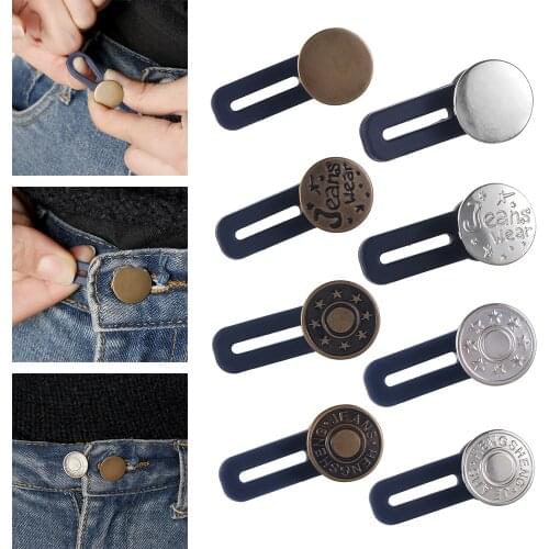 2Pcs Pant Extender Metal Tight Trousers Jeans Skirts Maternity Button Hooks Unisex Waist Band Pant Extender Sewing Accessories