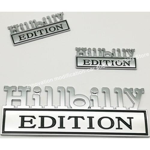 3pcs 1big + 2small hillbilly edition Chrome black/red/blue emblem Badges