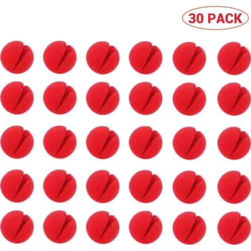 30pcs 5cm Large Sponges Red Sponge Balls Funny Props Magic Props Clown Nose Tricks Toys for Halloween Christmas Costume Party