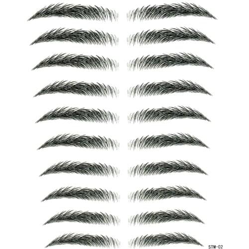 9-1) 3D Fake Eyebrow Bionic Tattoo Sticker Waterproof Temporary Tattoo Sticker Sleeve Tatoo Tatuajes Eye Brow Henna Tattoo