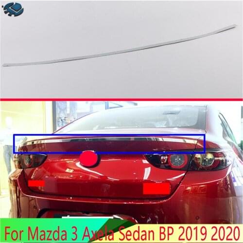 For Mazda 3 Axela Sedan BP 2019 2020 Car Accessories Stainless Steel Rear Boot Door Trunk Lid Cover Trim Tailgate Garnish