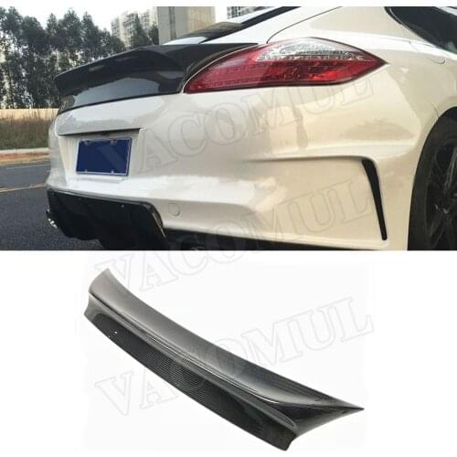 Carbon Fiber Car Rear Trunk Spoiler Wings For Porsche Panamera S 970.1 2009-2013 VRT Style FRP Boot Trim Sticker Car Styling