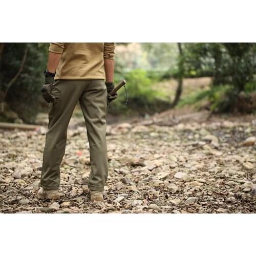 Free shipping Shark Skin Waterproof Windproof CS Camouflage Pants Men Fleece Trousers Military Army Pant