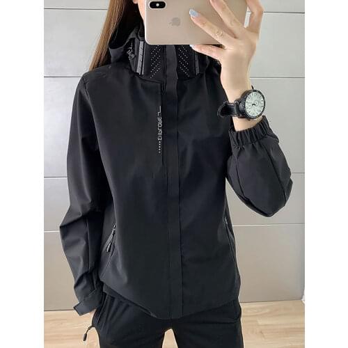 Spring Autumn Thin Jacket Women Waterproof Windproof Breathable Sports Double-Layer Outdoor Mountaineering Hiking Mens Jacket