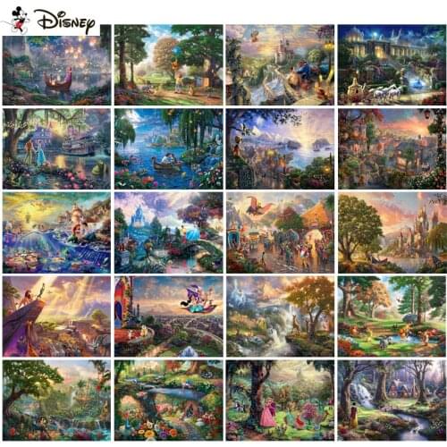 Disney Square Round Drill 5D Diamond Painting Environmental Crafts Full Diamond Embroidery "Cartoon princess scenery" Home decor