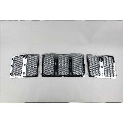 For Jeep Grand Cherokee 2014-2016High-quality ABS Mid-net Bright Frame Mid-net Honeycomb Intranet High-equipped Insect-proof Net