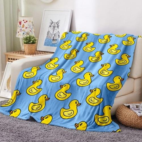 Little Yellow Duck Flannel Blanket For Beds 3D Print AnimeThrow Bedspread Sofa Warm Gift Kids Hot Sale Luxury Cartoon Kids Gift