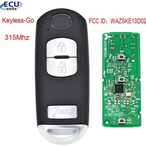 2+1B 315MHz Keyless-Go Remote Key For Mazda CX-3 17 - 19 , CX-5 12 - 19,for M3 (5 Drs) 14 - 18 - FCC ID:WAZSKE13D02
