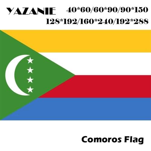 YAZANIE 60*90cm/90*150cm/120*180cm/160*240cm Comoros Flags and Banners Custom Print Outdoor Sports Banner Custom 3x5 Beach Flag