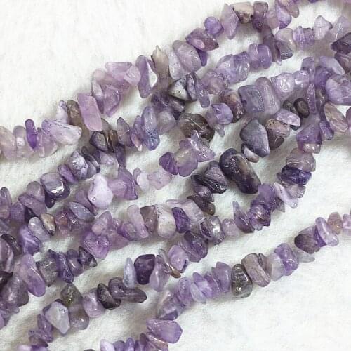 Hot sale dream purple stone jades chalcedony irregular gravel stone 5x7mm charms loose beads diy Jewelry 35" B536