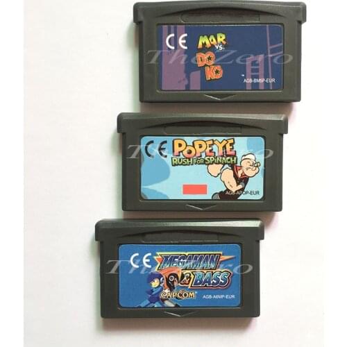 Ma vs. Kong Donk Popeye Mega Man & Bass EUR Version Stickers for 32 Bit Handheld Player Video Game Cartridge Console Card