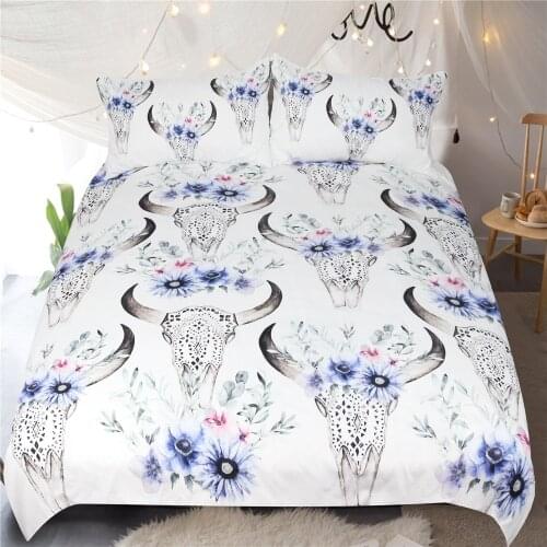 Soft and comfortable Cow Bedding Set bed linen set Twin Full Queen King Double Size Horse Bohemia Elephant Pillow Cases