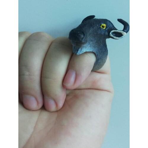 New Trendy Personalized Cute Adjustable Buffalo Bison Bonasus wild ox Ring