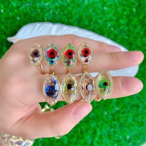 10PCS, Fashion Crystal Eye Shaped Wedding Rings For Women Gold Color Rings Jewelry Party Gifts Accessories