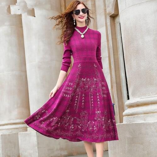 2020 autumn winter midi sweater dress women staight knit short dress highneck dress female slim sweater bodycon warm dress