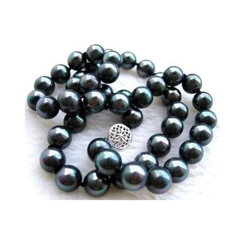 8MM Genuine TAHITIAN Freshwater Black Shell Pearl Pendant Necklace Fashion AKOYA Free Shipping