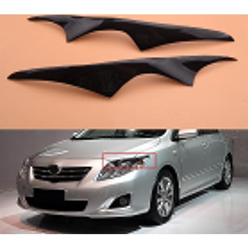 Pair JDM Carbon Fiber Headlight Lamp Eyebrow Eyelid Trim Sticker Cover Fit for Toyota Corolla 2003 2004 2005 2006 2007 2008