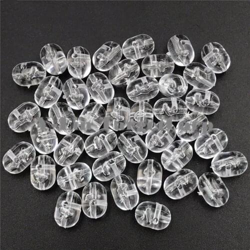 100pcs/lot 3*5 4.7*6 5*8 Transparent Fishing Cross Beads Plastic Clear Beads Double Pearl Drill Cross Beads Carp Fishing