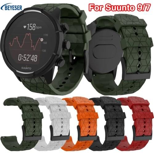 24mm Soft Silicone Watchband for SUUNTO9/7 Strap Replacement Wristband for SUUNTO Spartan/9 Baro CopperSports Bracelet New