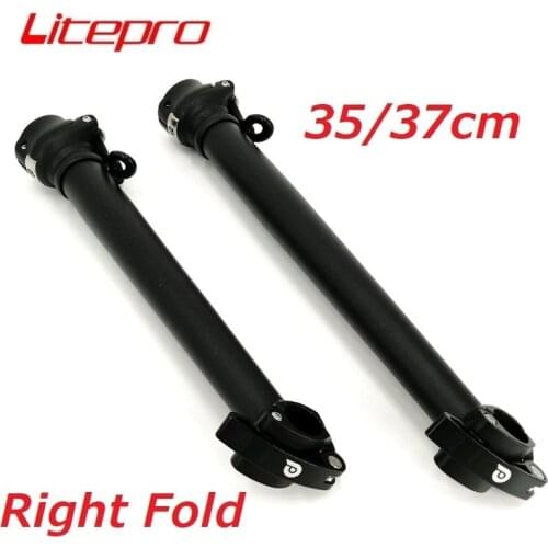 Litepro 35cm 37cm Right Folding Stem Aluminum Alloy Handlebar 25.4mm Fork 28.6mm Black BMX Folding Bike Stem
