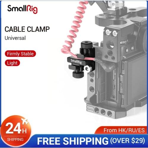 SmallRig Universal Cable Clamp With A 1/4”-20 Screw For Cables Diameter from 2-7mm To Mount On DSLR Camera/Monitor Cage - 2333