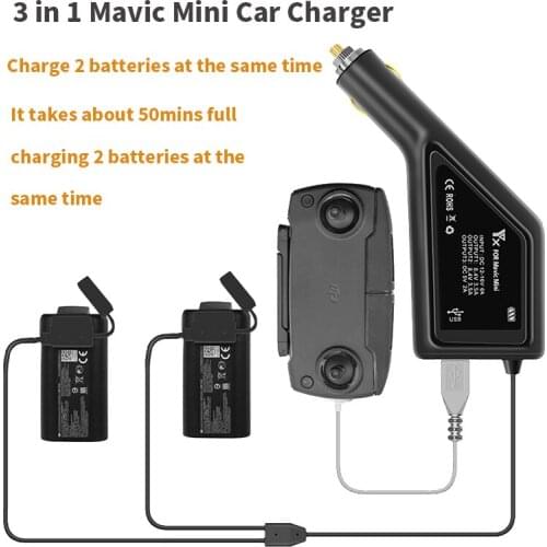 In stock 3 IN 1 Car Charger for DJI Mavic Mini Drone fast charging Multi-charger saves time