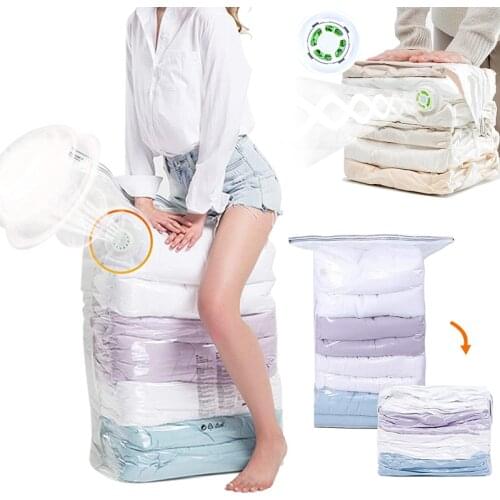 Vacuum Storage Bags,1/5 Pack Large Vacuum Compression Storage Bags for Duvets Cloths,No need pump Exhaust Air Just Need 3 Second