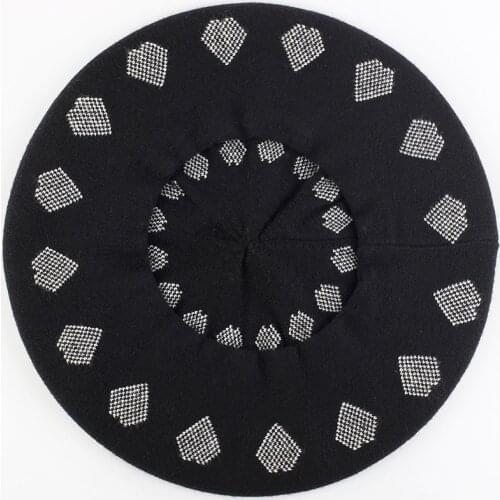 Adult Fashion Pentagram Beret Hat Slouchy Winter Hats Women French Style Bonnet love Caps for Girls Female Adult