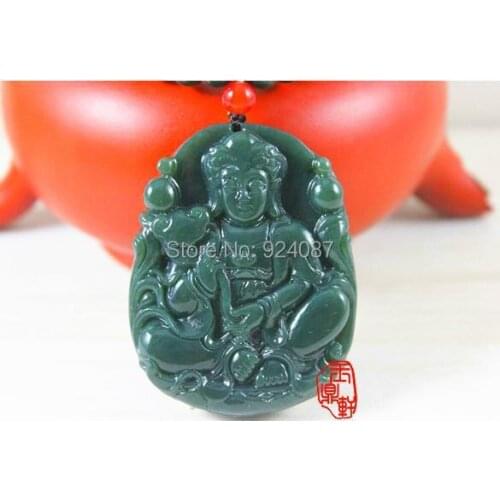 Xinjiang hetian jade jade ruyi guan Yin pendant package mail sent necklace Male homescreen widget