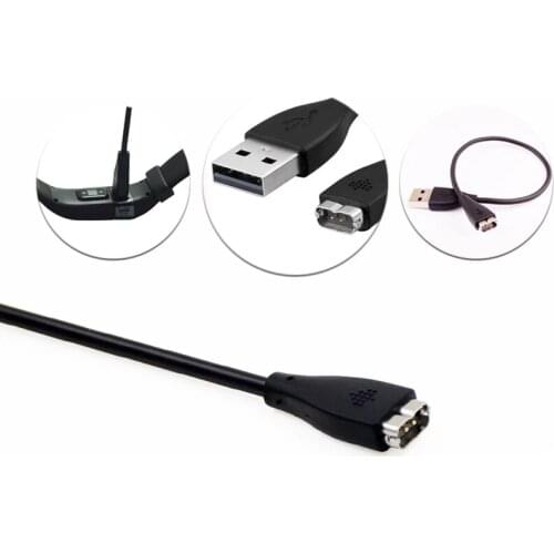 30cm USB Power Charger Charging Cable Cord for Fitbit Charge HR Wristband Bracelet Black Charging Cable