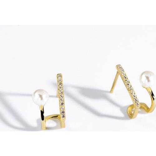 Small 925 Sterling Silver Earrings for Women Exquisite Micro Zirconia Geometric Stud Earring Fashion Jewelry Anniversary Gifts