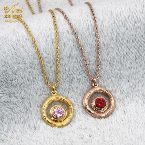 ANIID Woman Necklace Zircon Pendant Choker Jewelry Rose Gold Stainless Steel Chain Charm Fashion Vintage Accesorios