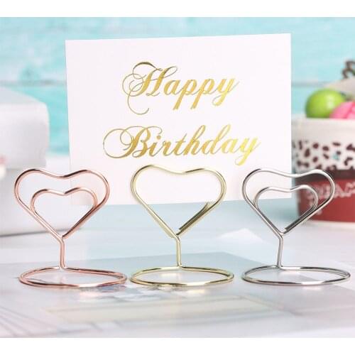 1PC Wedding Party Desktop Decoration Metal Place Card Holder Romantic Photo Clip Table Number Stand Clamps Stand Office Supplies