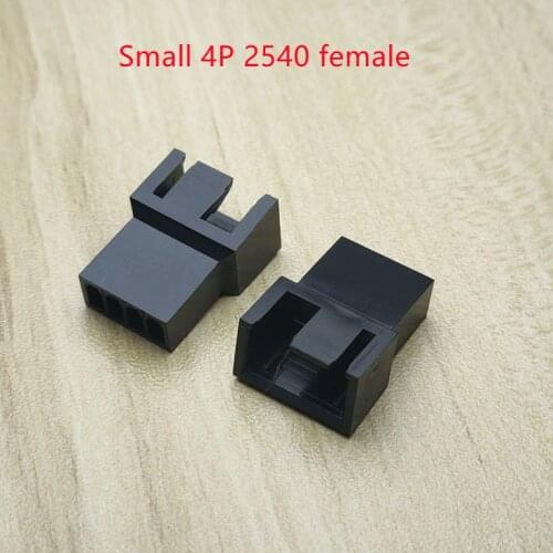 100PCS/1Lot Black Small 3+1PIN 4P Female Socket Plastic Shell For PC Computer ATX 2540 Fan Floppy Drive Power Connector Housing