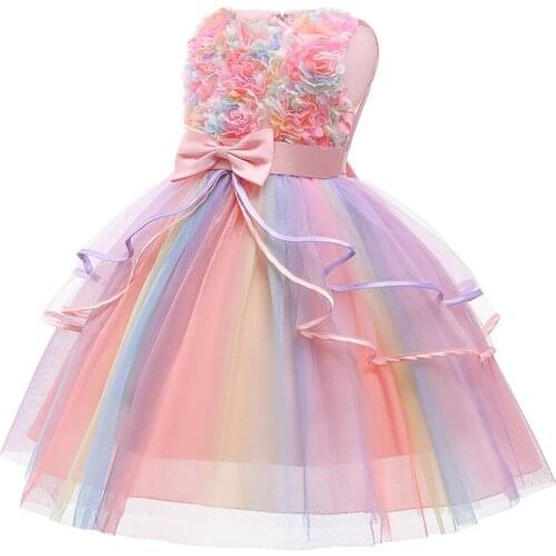 2021 Flower Girls Wedding Lace Tutu Dress Children Clothing Baby Kids Dresses For Girls Dresse 2-10 Years Old Baby Girls Clothes