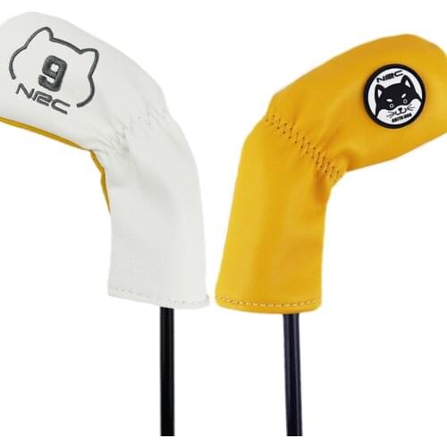 9x Golf Iron Headcover PU Leather Club Head Covers Wedge Putter Protector
