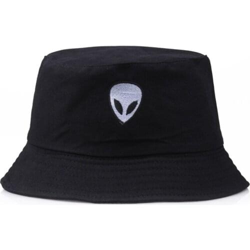 Unisex Embroidered Alien Foldable Bucket Hat Beach Sun Hat Street Headwear Fisherman Cap Men And Woman Hat