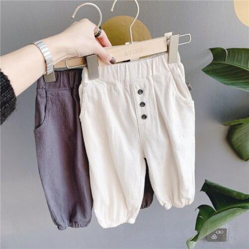 Toddler Boys Pants Spring Autumn Korean Fashion Trousers For Girl Casual Elastic Waist Kids Pants 2 3 4 5 6 Y Child Harem Pants
