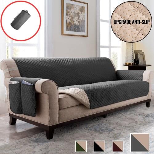 3 Seater Sofa Cover Waterproof Elastic Armchair Covers Anti-Slip Sofa Covers With Chaise Sectional Cushion Cover Protector Pure