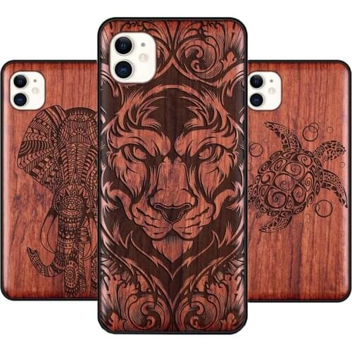 Mystic wild beast Wood Phone Case For iPhone 11/11 Pro/Max, X/XS/XR/XS Max, SE 2020,8/7 Plus
