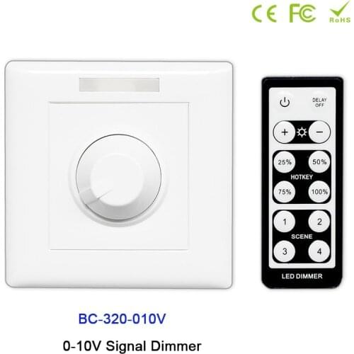 BC-320-010V led Knob style 0-10V Signal Dimmer Controller+IR remote use for led strip light,DC12V-24V