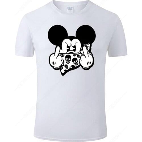 Disney 2021 Summer Mickey Mouse T Shirt Men Women Fashion Short Sleeves Cotton Cool Print T-Shirt Unisex Tee Clothing