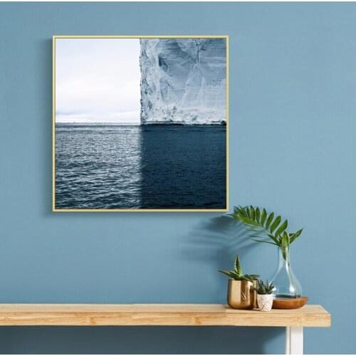 The perfect four-square landscape of the icebergs in the Antarctic Posters and Prints Wall Art Canvas Painting Home Decoration