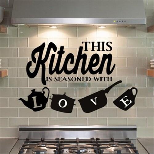 Kitchen Pot Cup Love Wall Stickers Art Dining Room Removable Decals DIY Home Decor