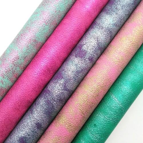Amonglitter Wholesales Leather Supplier Metallic Litchi Synthetic Leather Faux Vinyl Printed Sheets Bows DIY 21x29cm GM5085B