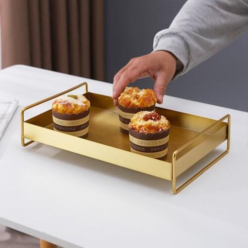 Nordic Style Jewelry Metal Tray Iron Art Storage Desktop Living Room Home Coffee Table Decoration Baking Paint Process