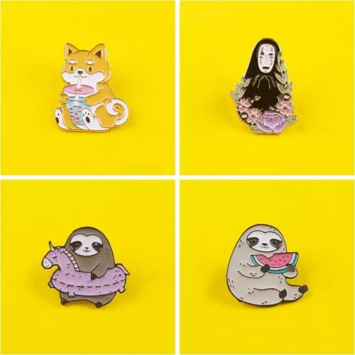 Cute Cartoon Pin On Clothes Anime Icons Brooches Lapel Pin Badge Bags Gift Metal Badges On Backpack Jeans Jacket Paired Jewelry