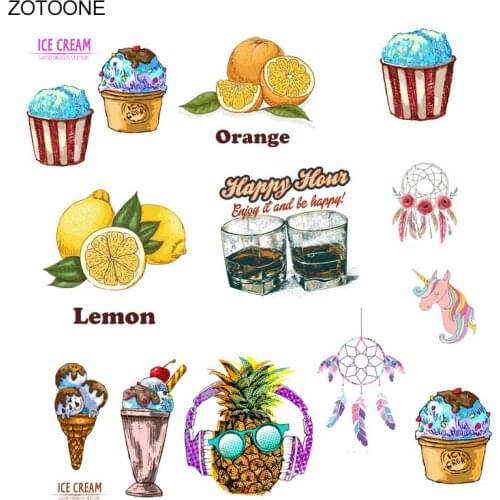 ZOTOONE Lemon Pineapple Patches Dreamcatcher Stickers Iron on Transfers for Clothing DIY Heat Transfer Accessory Appliques G